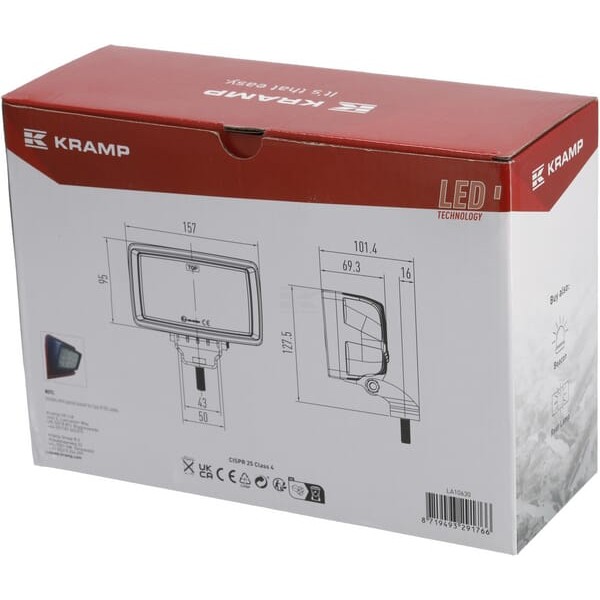 Lampa robocza LED, prostokątna 40W 5600lm LA10630 | Exvi